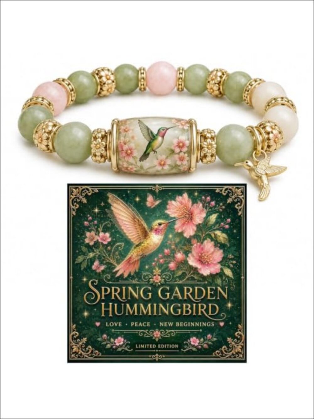 Natural Stone Bead Stretch Bracelet Women Inspirational Healing Gift